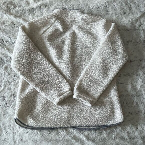 Old Navy soft fleece jacket size medium m white gray pink - Picture 4 of 4